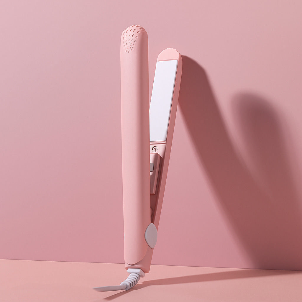 Pink Ceramic 2-in-1 Flat Iron & Curler
